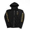 Army Green Vertical Logo Zip Hoodie (Black)