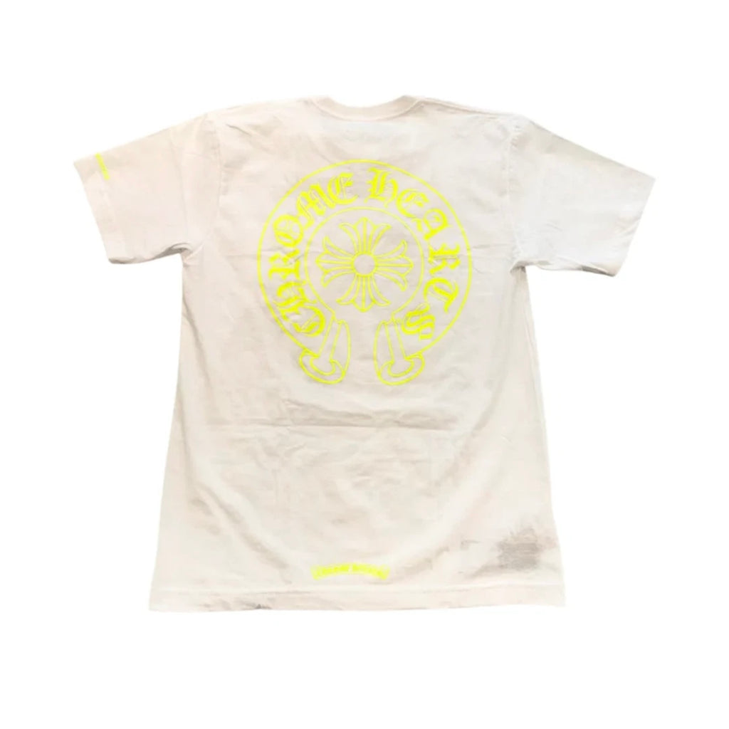 Chrome Hearts Classic Horseshoe Neon Logo T-Shirt (White)