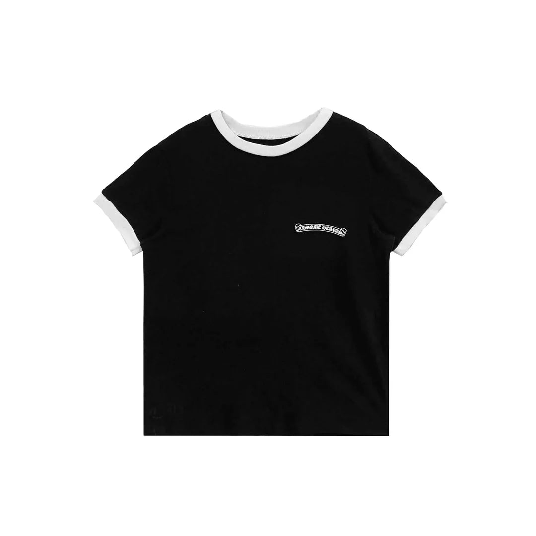 Roller Skates Horseshoe Black Short Sleeve Tee (Black)