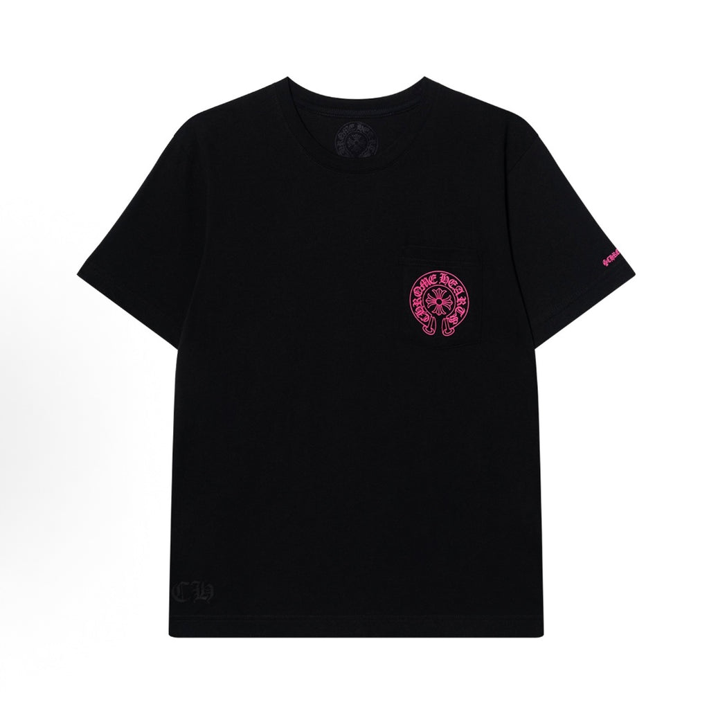 Classic Horseshoe Pink Logo T-Shirt (Black)