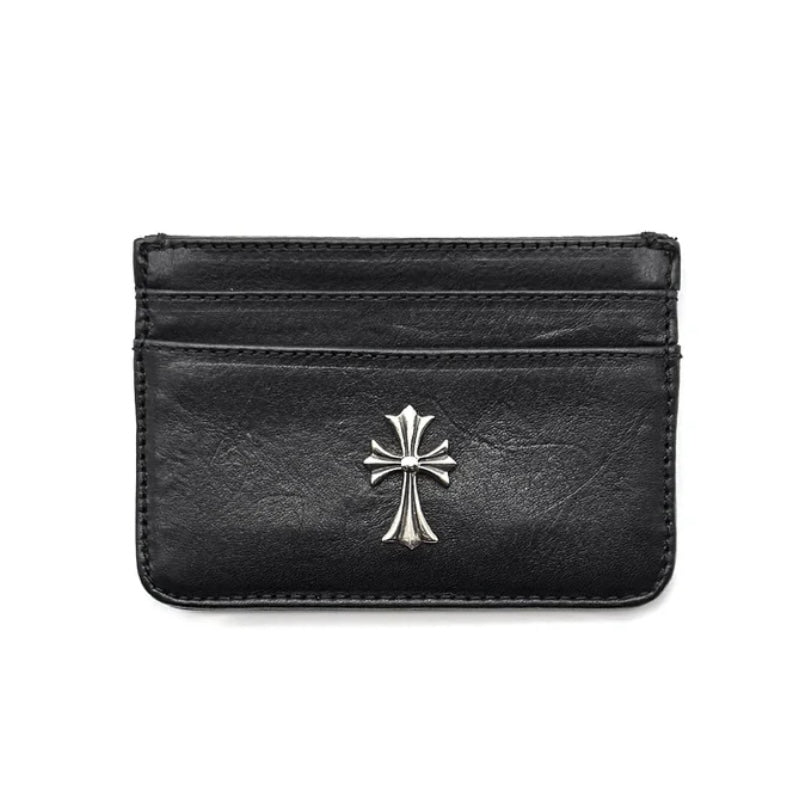 Silver Cross Black Leather Cardholder