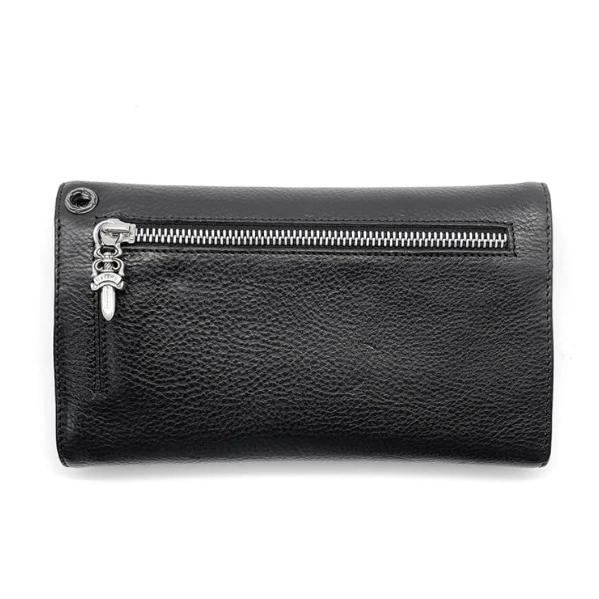 Cross Ball Button Leather Wallet