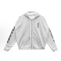 Vertical Logo Zip Up Hoodie (White)