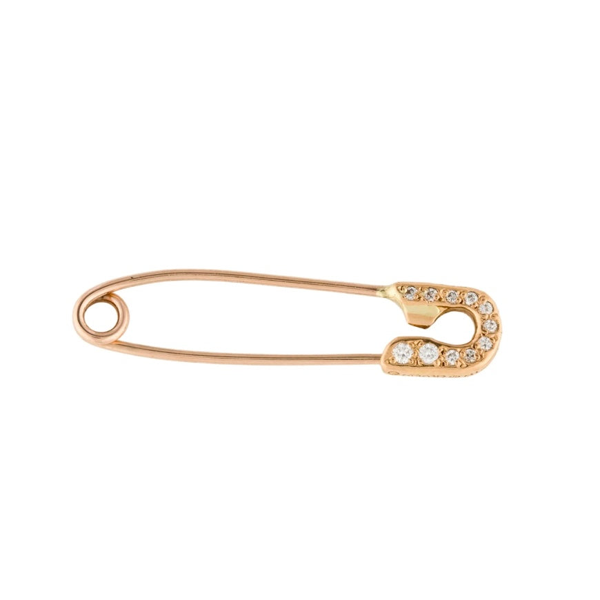 22K Gold Diamonds Safety Pin