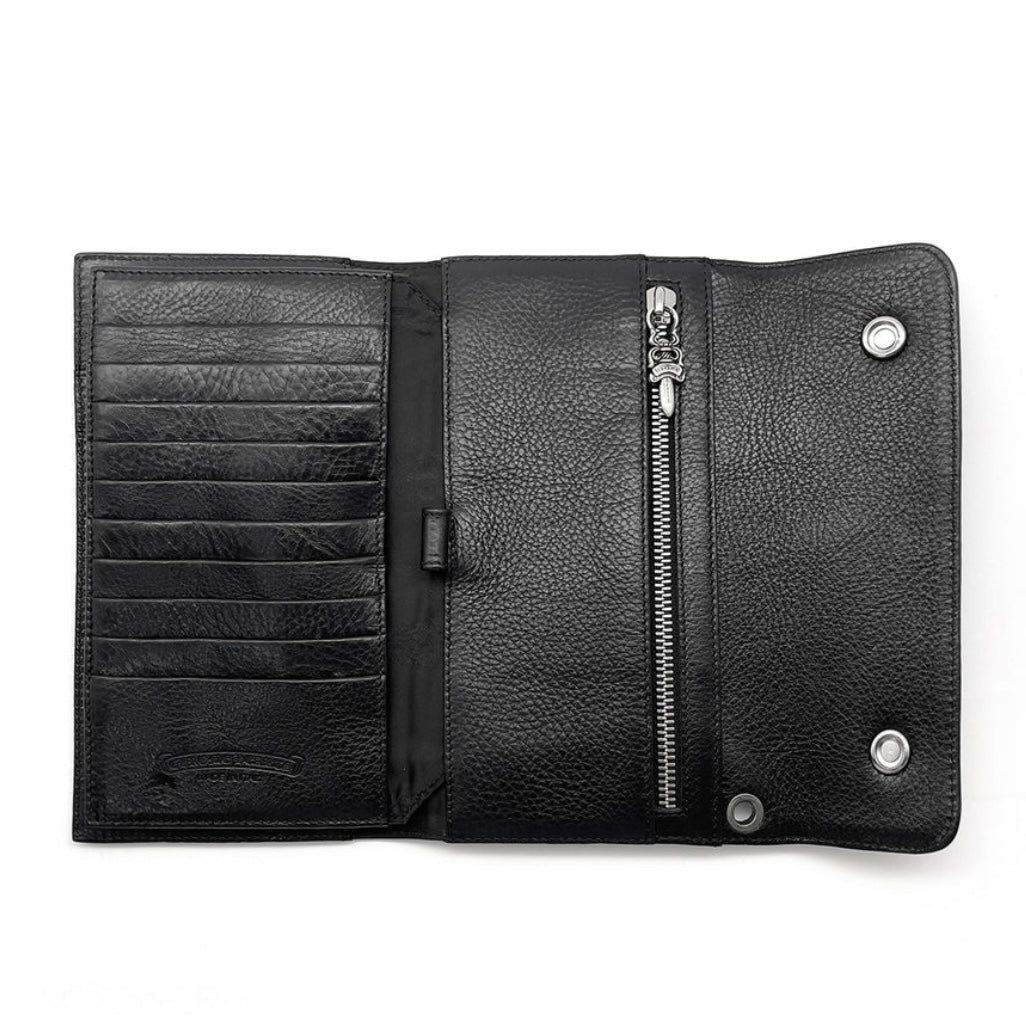 Cross Ball Button Leather Wallet