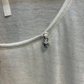While Card 3/4 sleeve Rhodium Heart