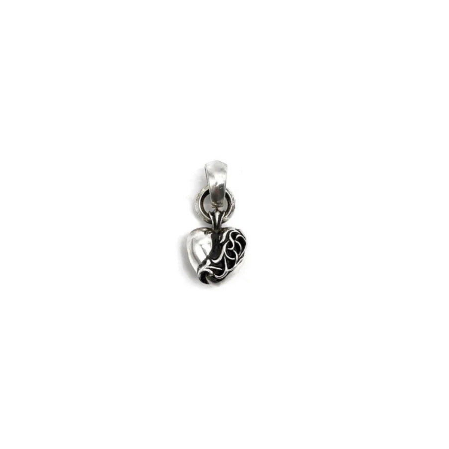 Silver Vine Heart Charm Pendant