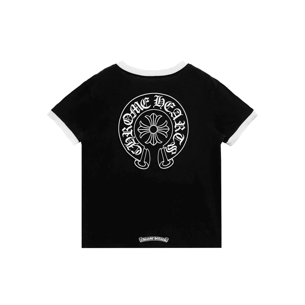 Roller Skates Horseshoe Black Short Sleeve Tee (Black)