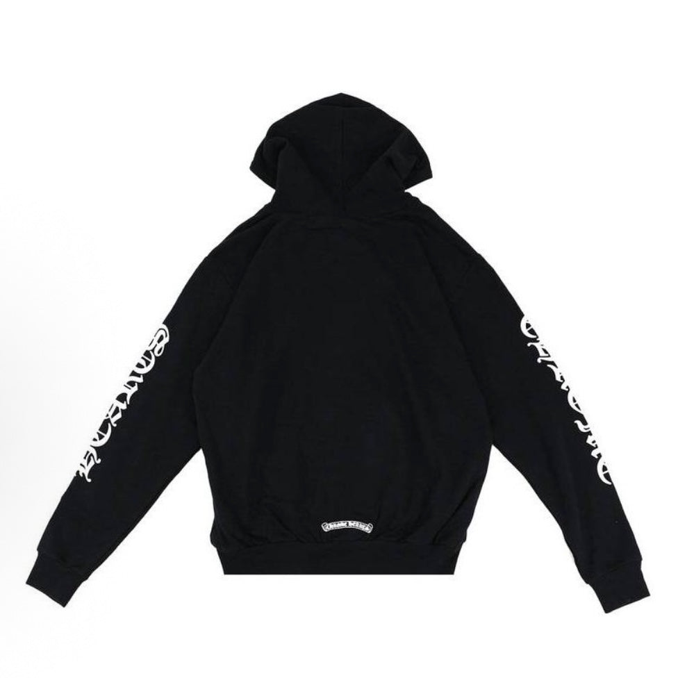 Vertical Logo Zip Up Hoodie (Black)