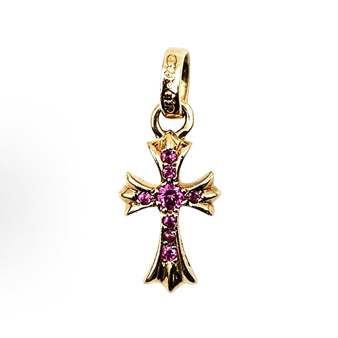 22k Yellow Gold Baby Fat With Diamond Pink Sapphire