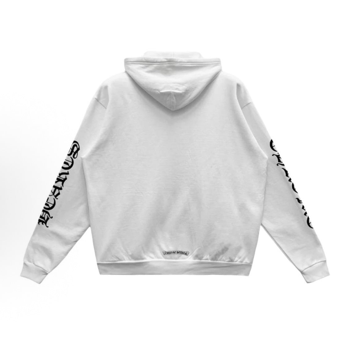 Vertical Logo Zip Up Hoodie (White)