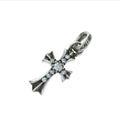 Chrome Hearts Baby Fat Cross Pave Diamond Charm (Silver)