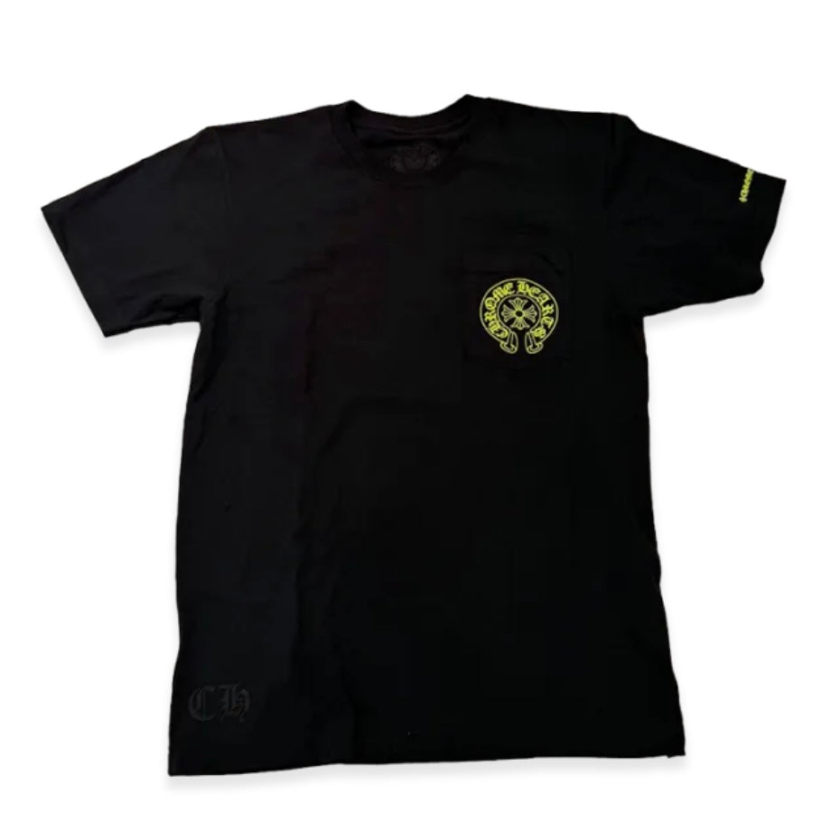 Chrome Hearts Classic Horseshoe Neon Logo T-Shirt (Black)