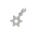 18K White Gold Star of David Charm
