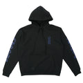 Blue Vertical Logo Hoodie (Black)
