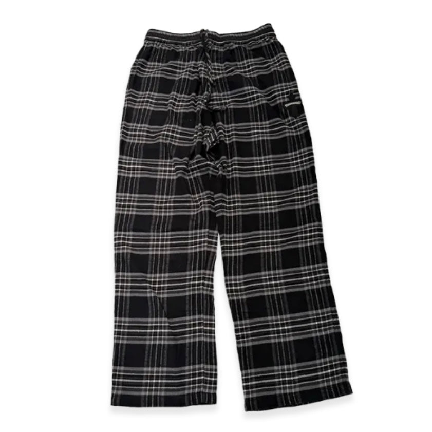 1 Cross Leather Patch After School Flannel Check Pants