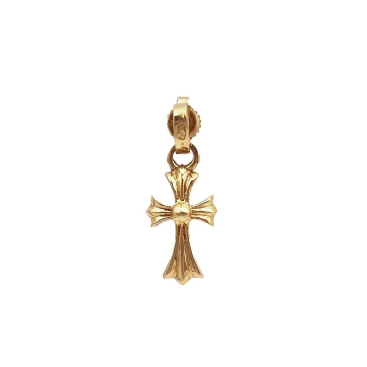 22K Gold Cross Drop Earrings (1 Pair)