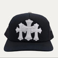 Cemetery Leather Cross Patch Trucker Cap