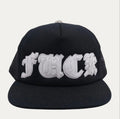 Fuck Leather Patch Trucker Cap