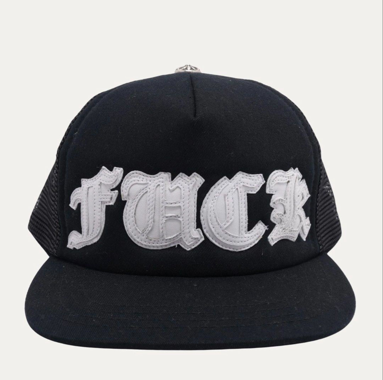 Fuck Leather Patch Trucker Cap