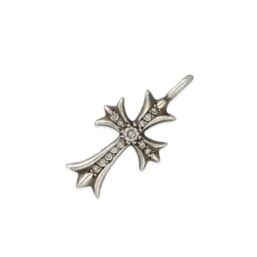 Chrome Hearts Tiny Cross Pave Diamond Charm (Silver)