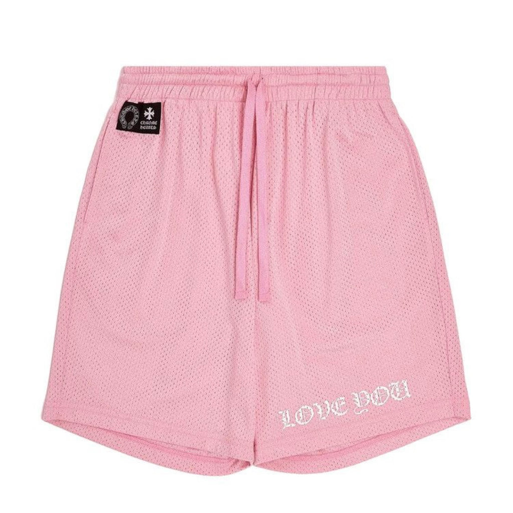 Love You Mesh Shorts (Pink)