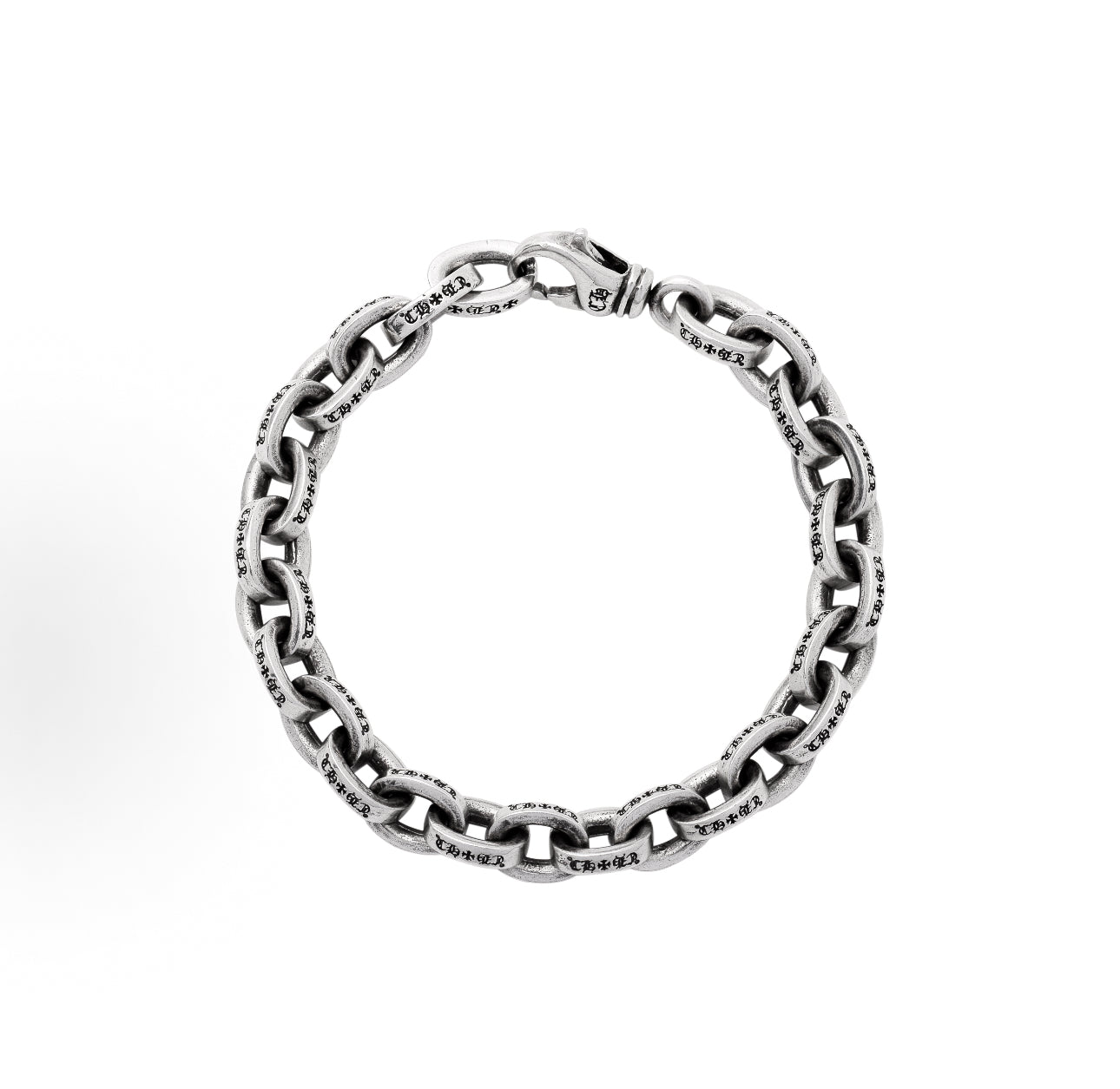Silver Large Paper Chain Bracelet
