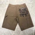 Pocket Cross Patch Work Shorts (Brown)