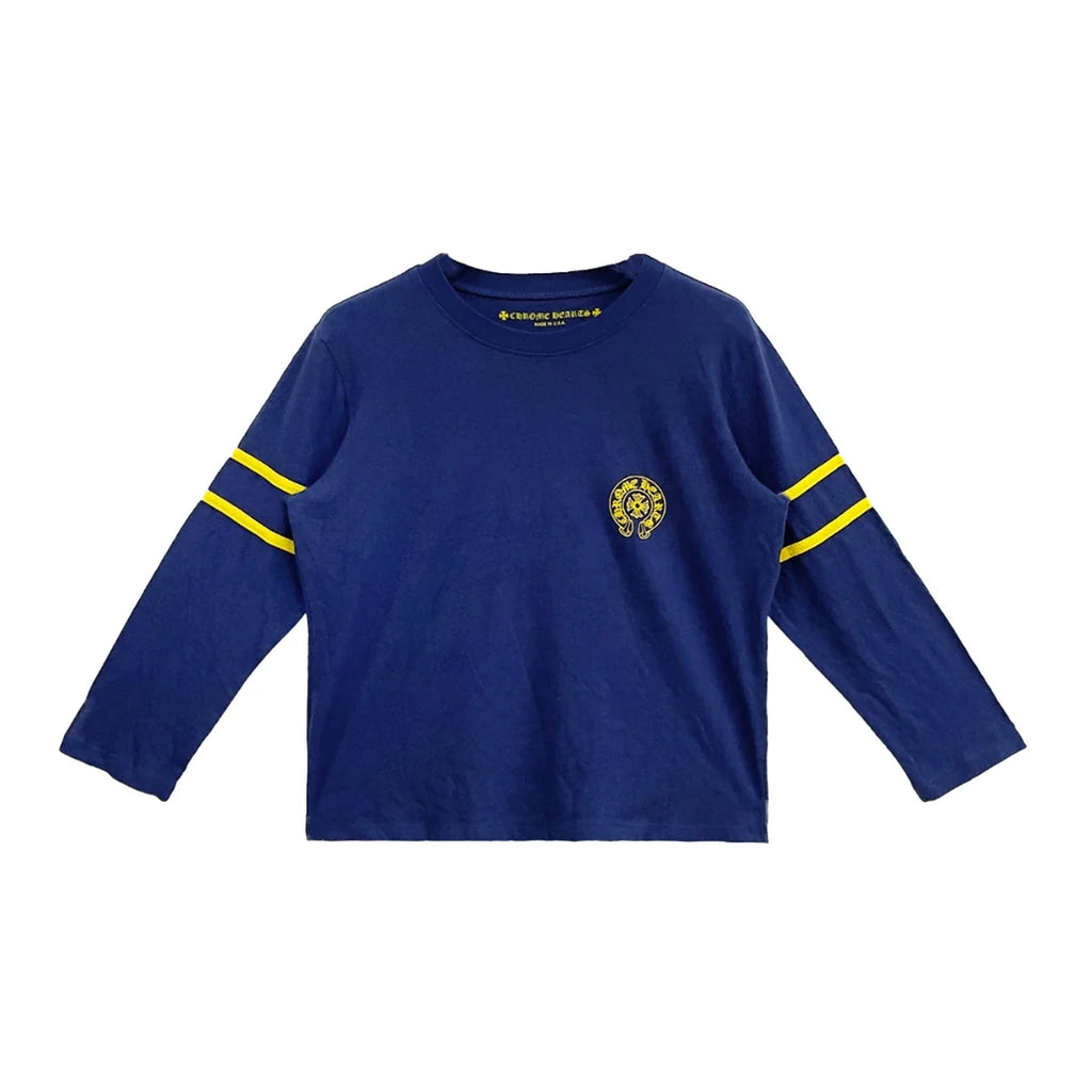 Roller Skates 33 Horseshoe Blue Long Sleeve Tee
